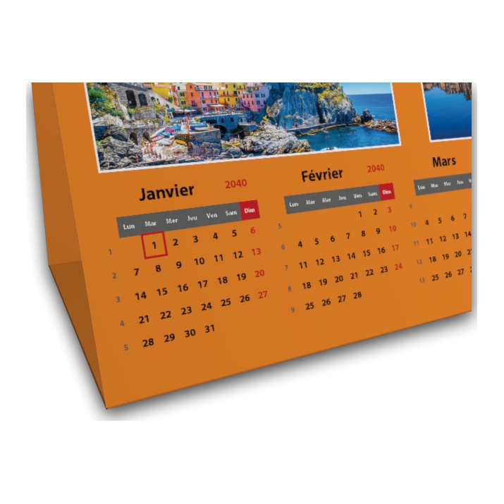 Calendrier à poser chevalet