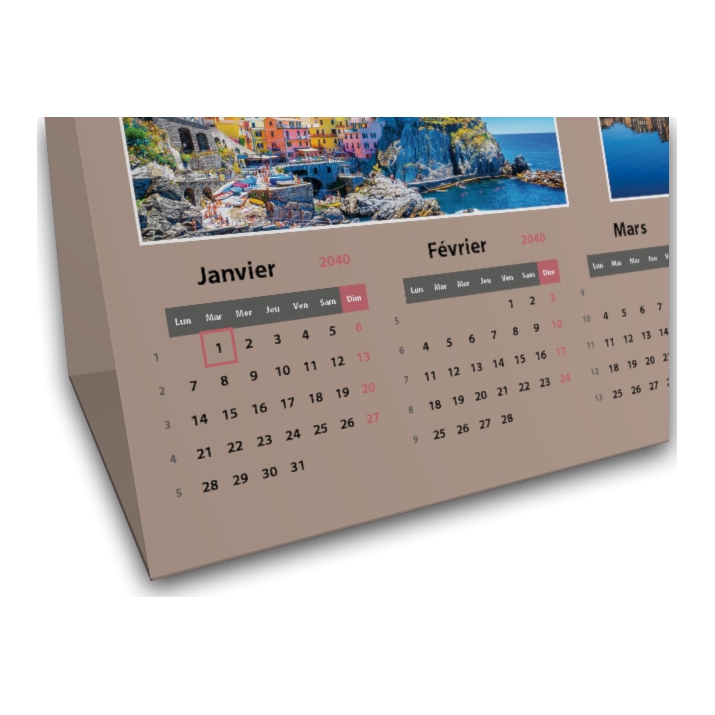 Calendrier à poser chevalet