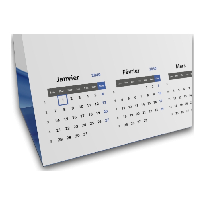 Calendrier à poser chevalet