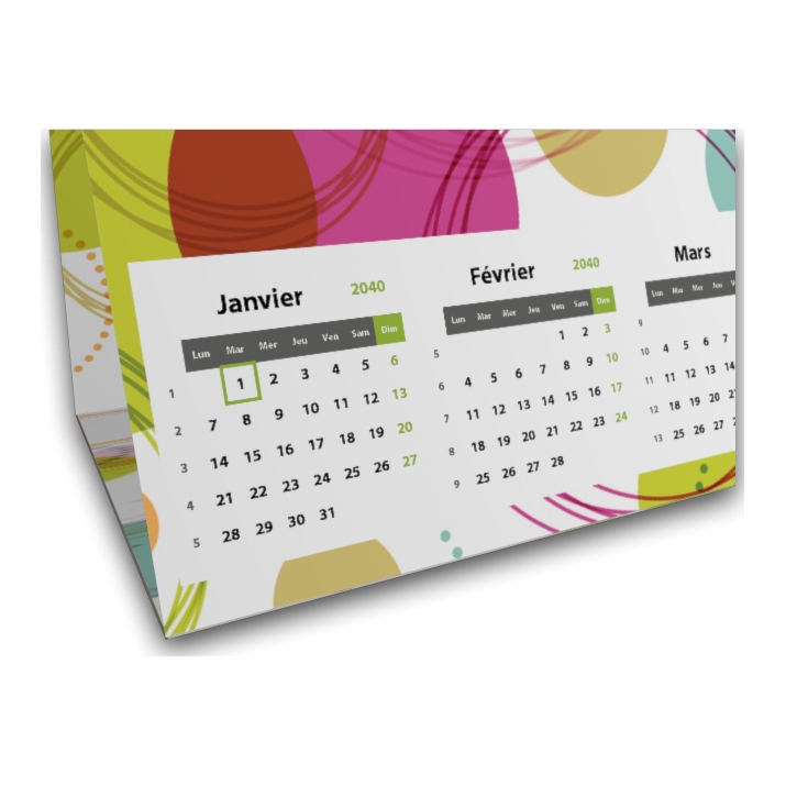 Calendrier à poser chevalet