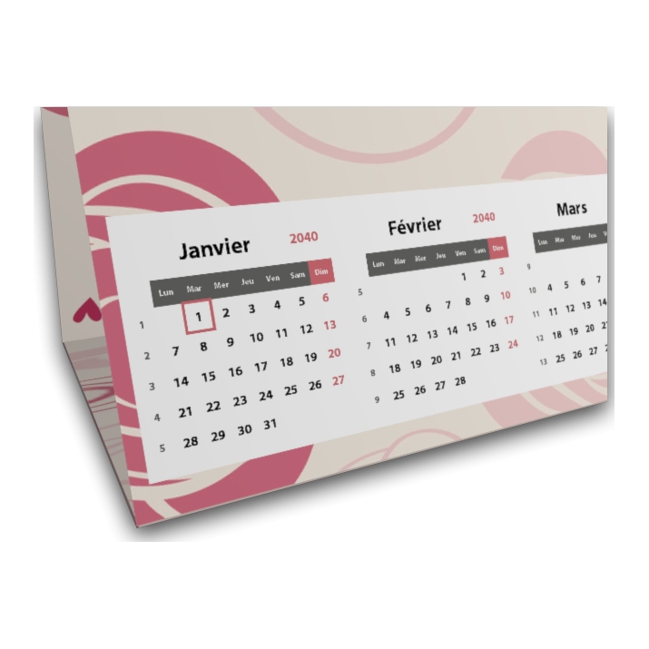 Calendrier à poser chevalet