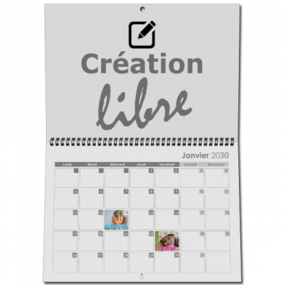 Calendrier photo mural double