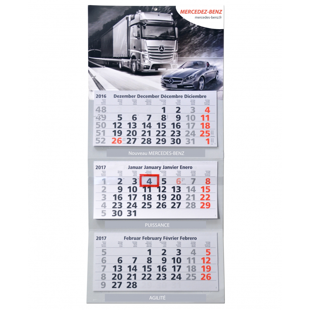 Calendrier 3 blocs à feuillets détachables Calendrier 3 blocs à feuillets détachables