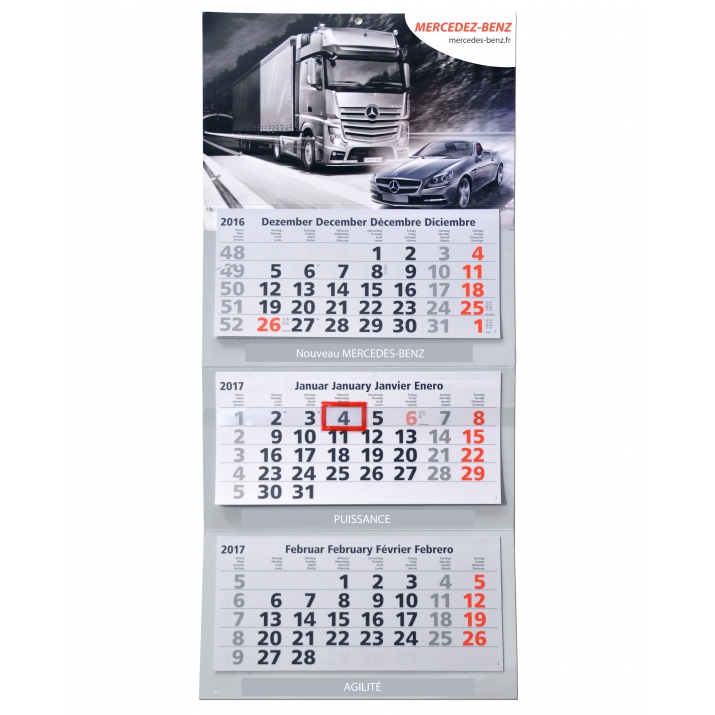 Calendrier 3 blocs à feuillets détachables Calendrier 3 blocs à feuillets détachables