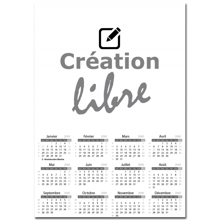 Calendrier magnétique Calendrier magnétique