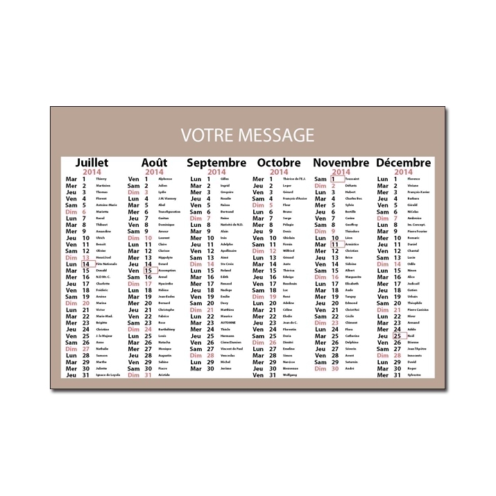 Petit calendrier de poche 2024 personnalisé avec vos photo et textes