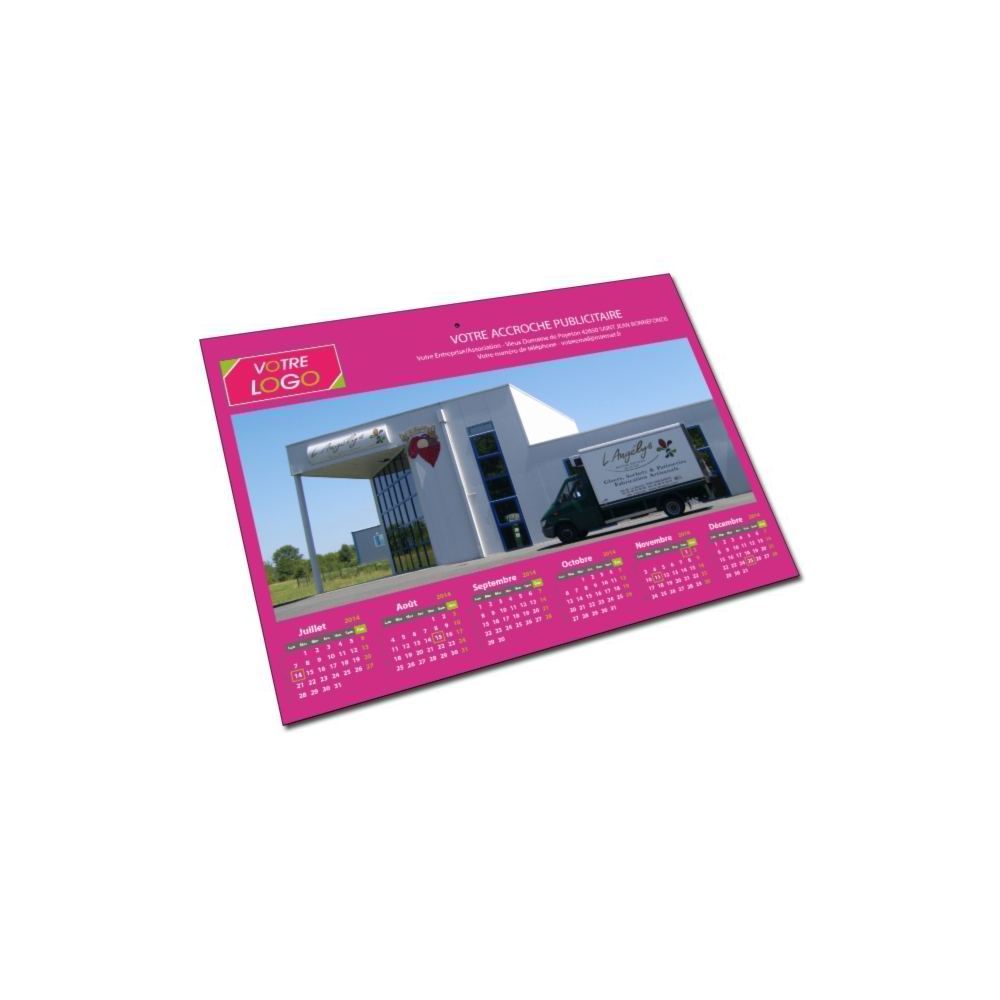 Calendrier bancaire carton Grille en Carrés - Calendrier entièrement personnalisable en recto/verso