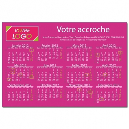 Calendrier Magnet (aimanté)