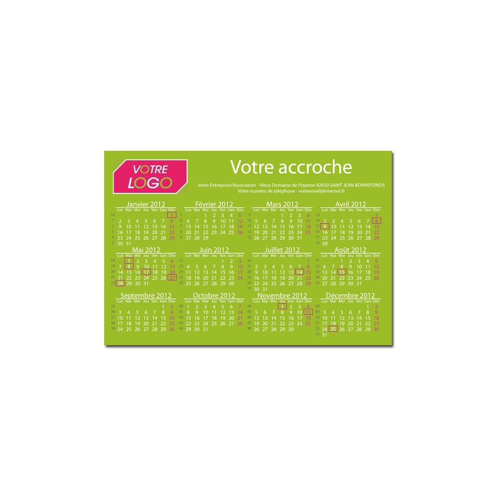 Calendrier magnétique Calendrier magnétique