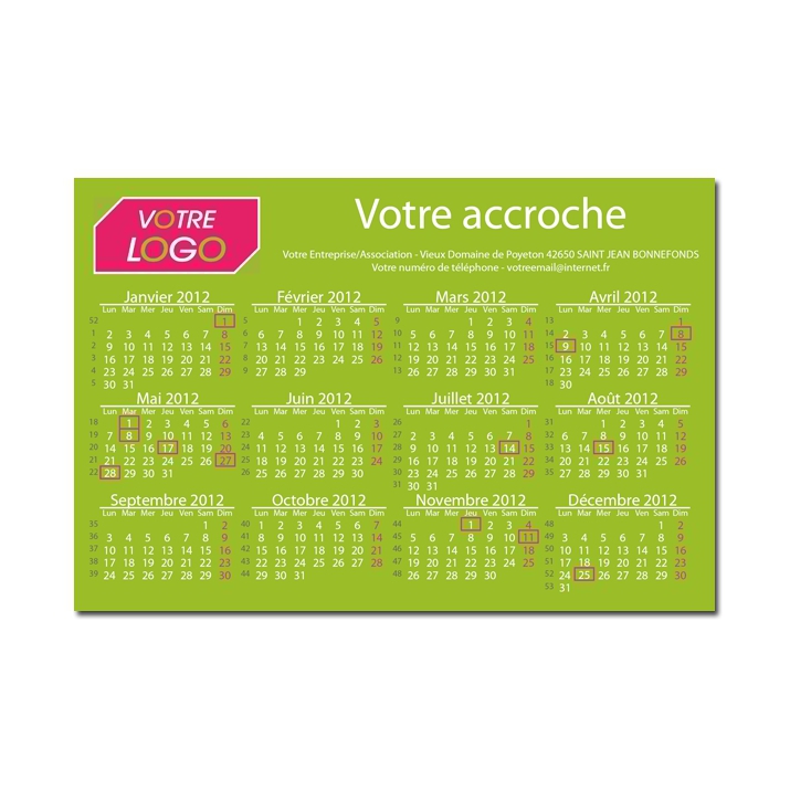 Calendrier magnétique Calendrier magnétique