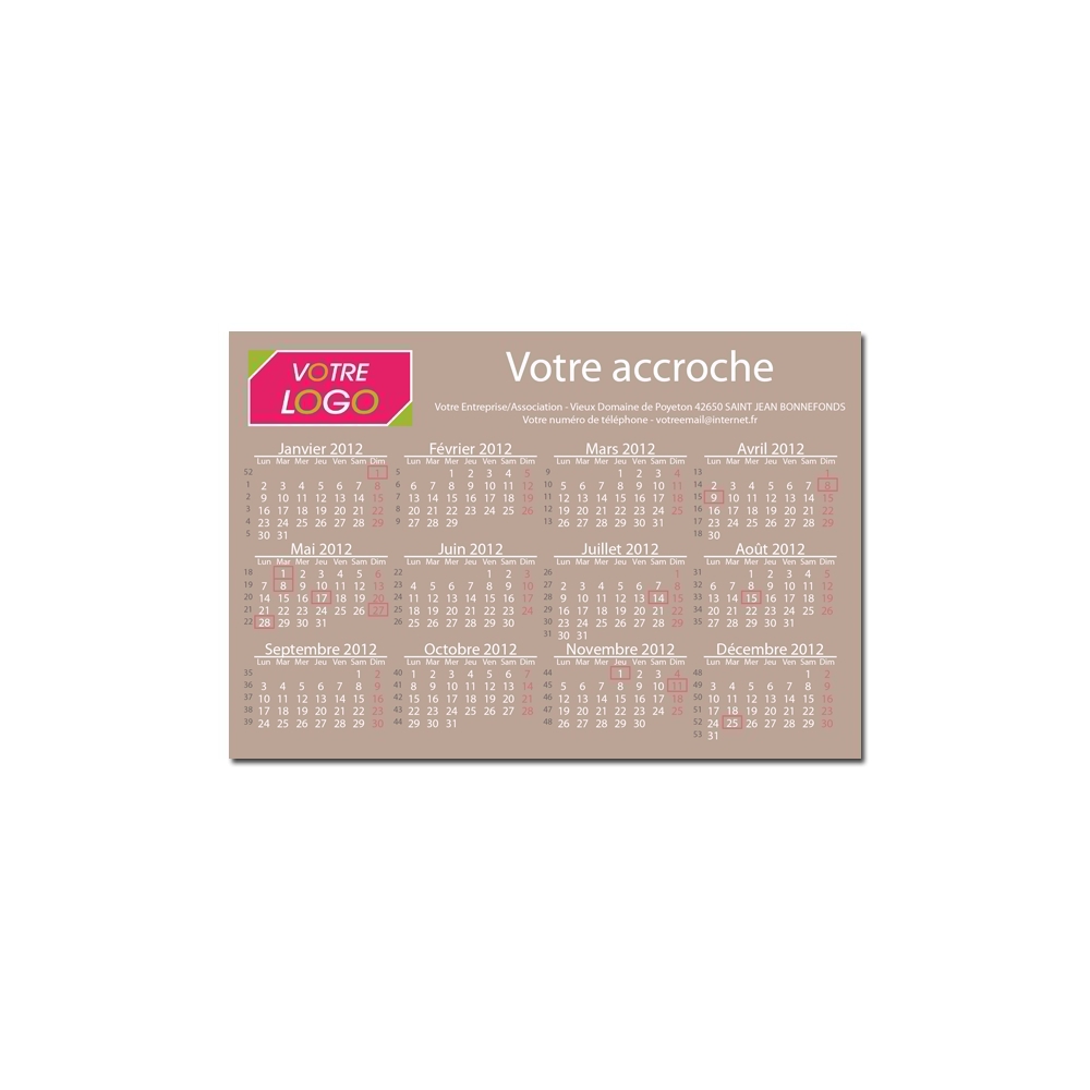 Calendrier magnétique Calendrier magnétique