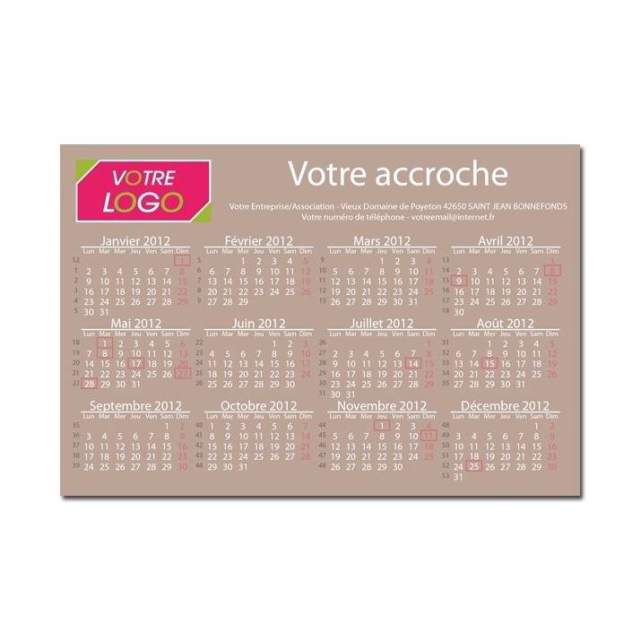 Calendrier magnétique Calendrier magnétique
