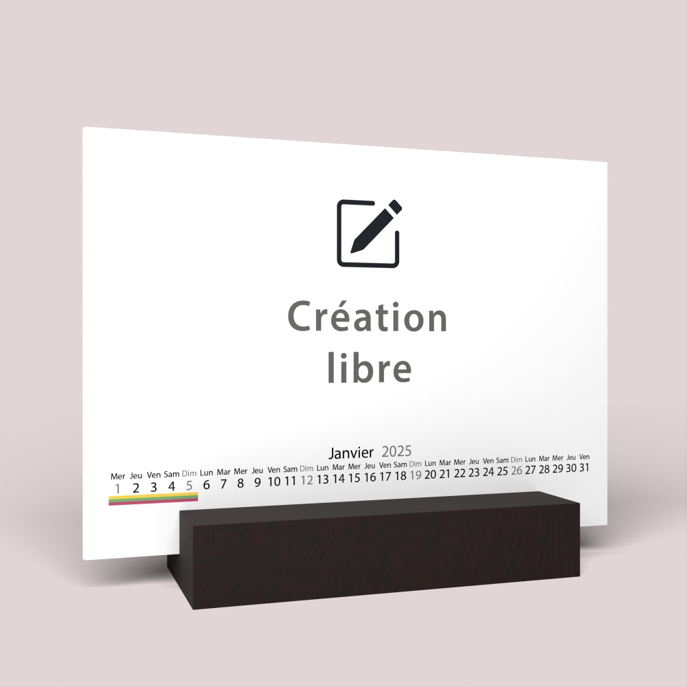 Calendrier sur bois pano