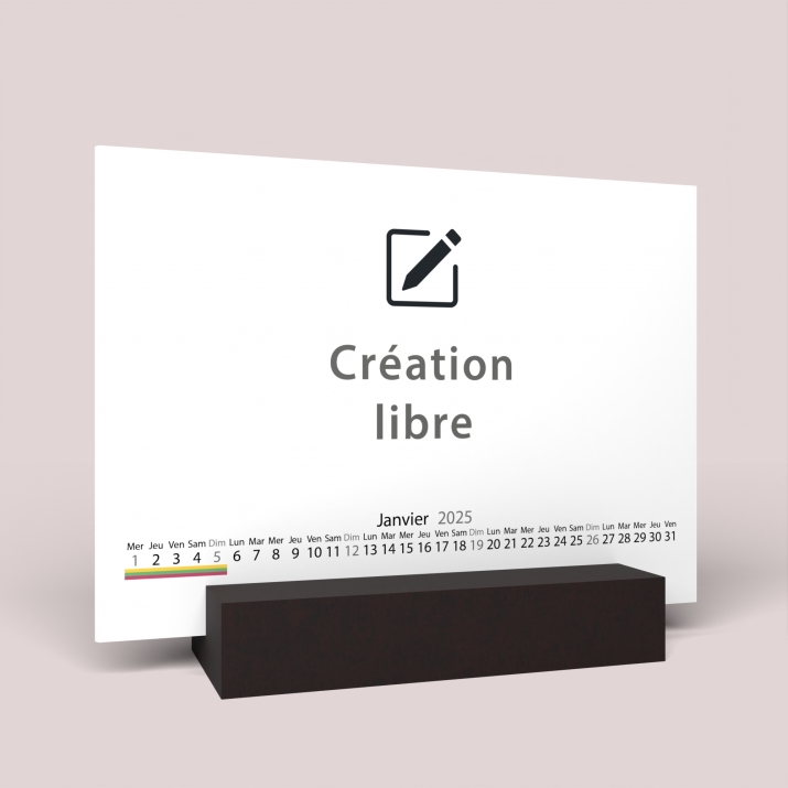 Calendrier sur bois pano