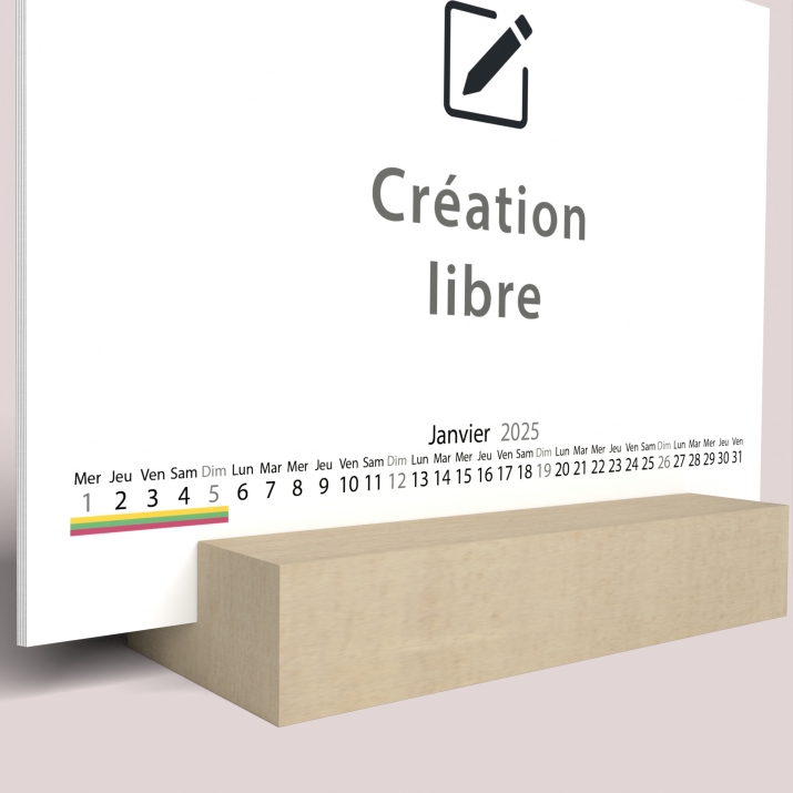 Calendrier sur bois pano