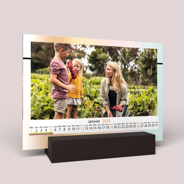 Calendrier sur bois pano