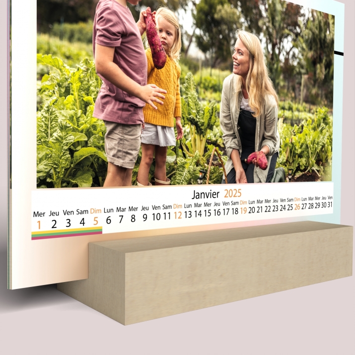 Calendrier sur bois pano