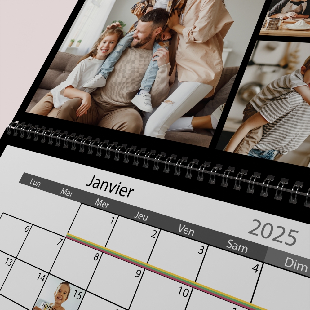 Calendrier photo mural double