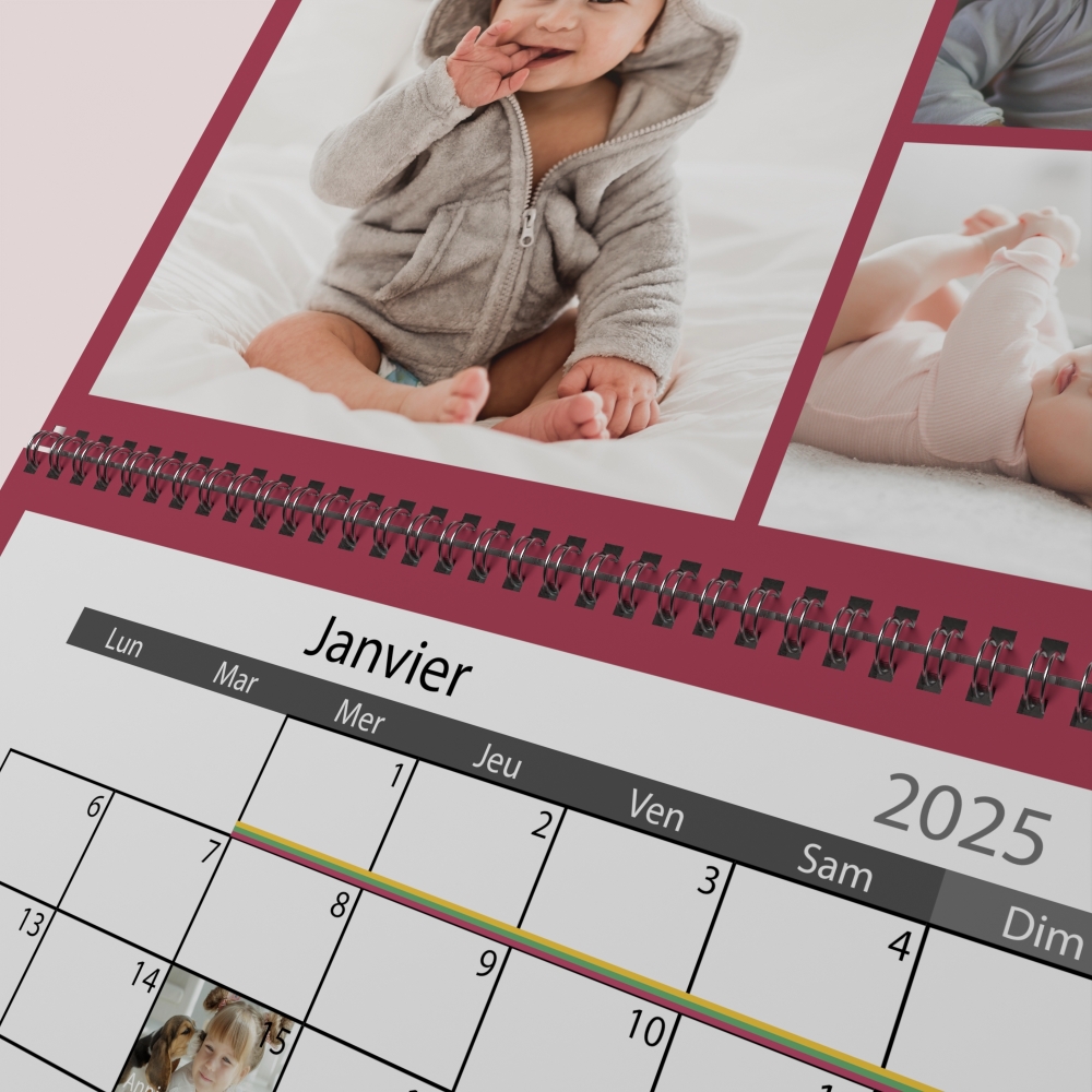 Calendrier photo mural double