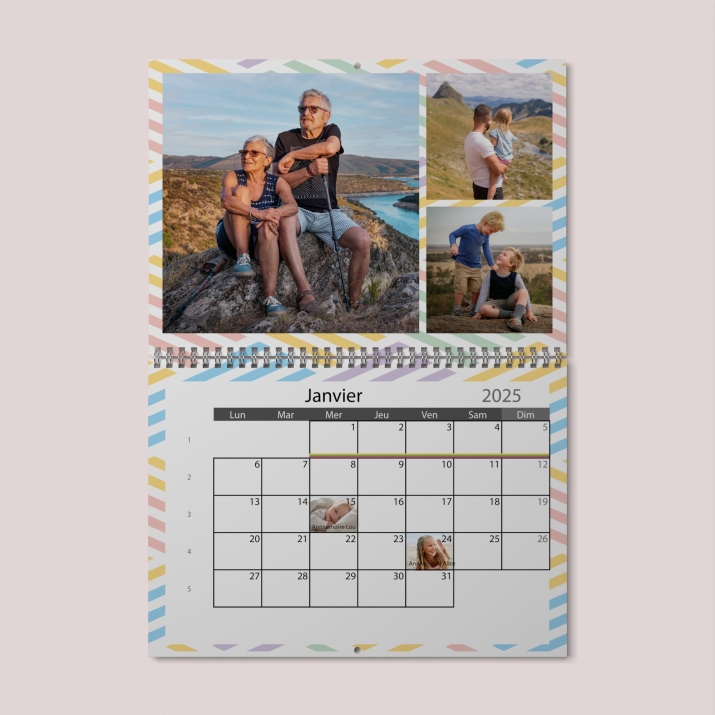 Calendrier photo mural double