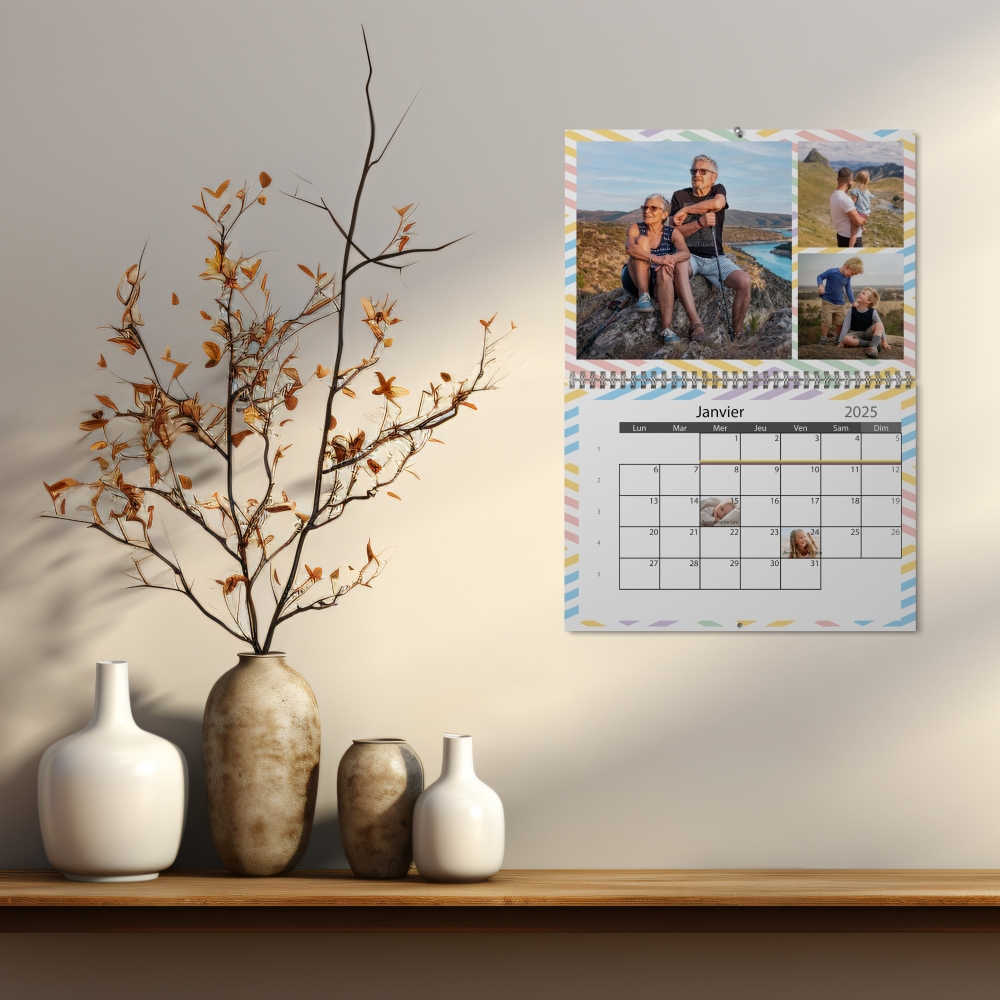 Calendrier photo mural double