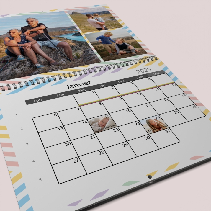 Calendrier photo mural double