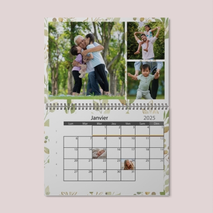 Calendrier photo mural double