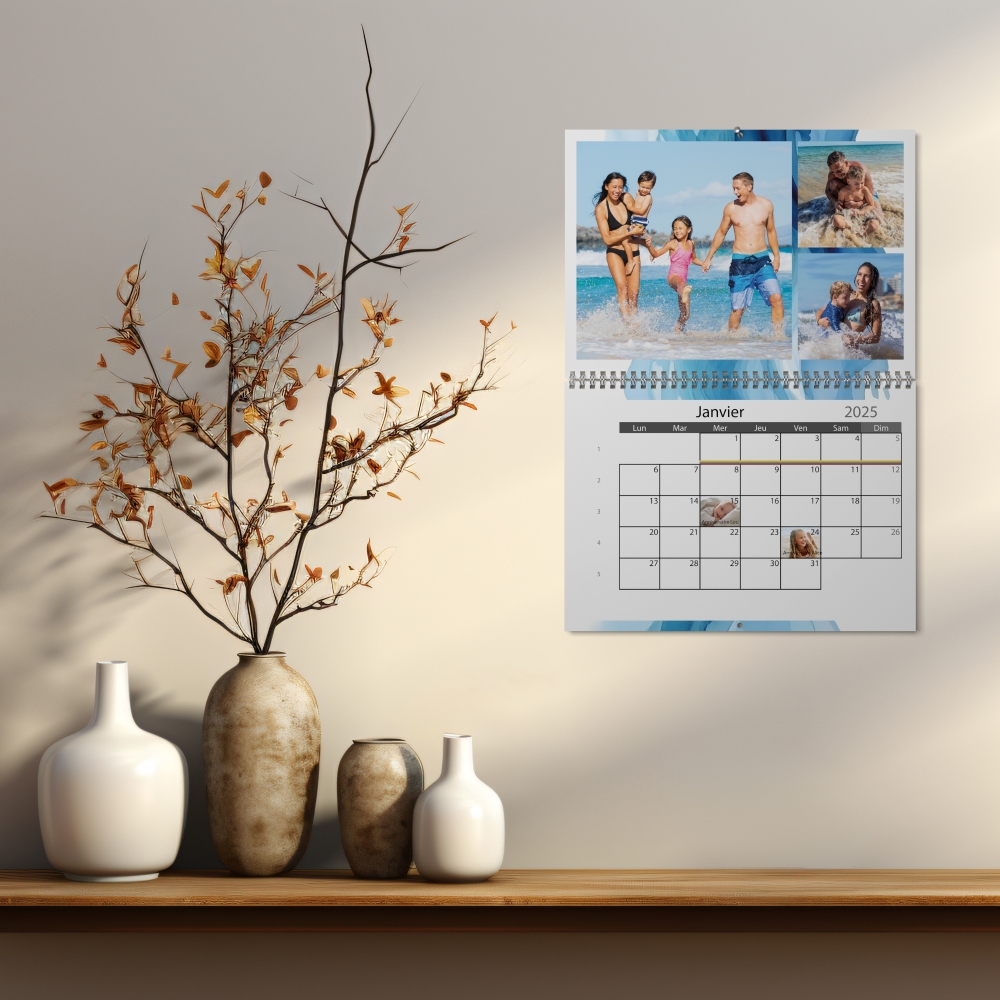 Calendrier photo mural double