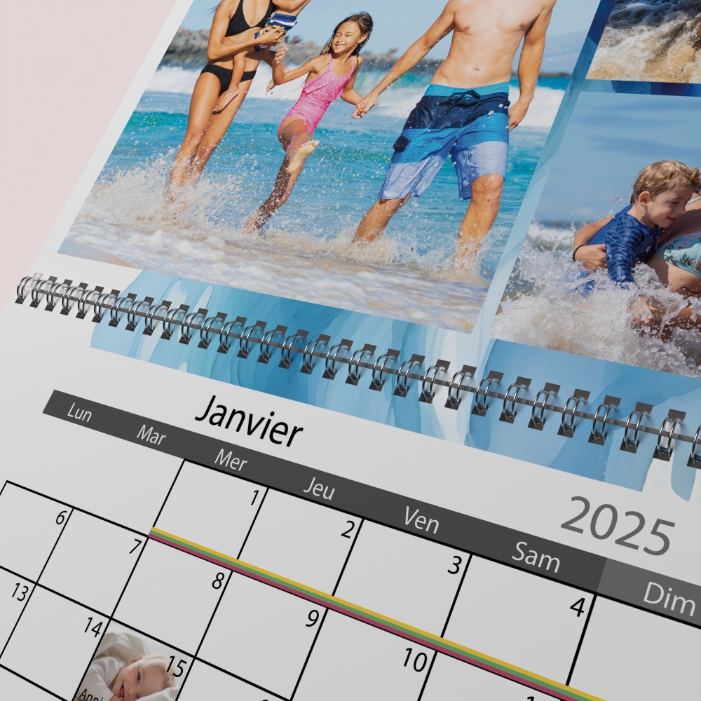 Calendrier photo mural double