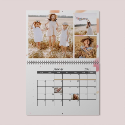 Calendrier photo mural double