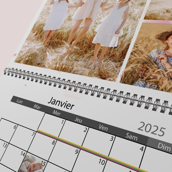 Calendrier photo mural double