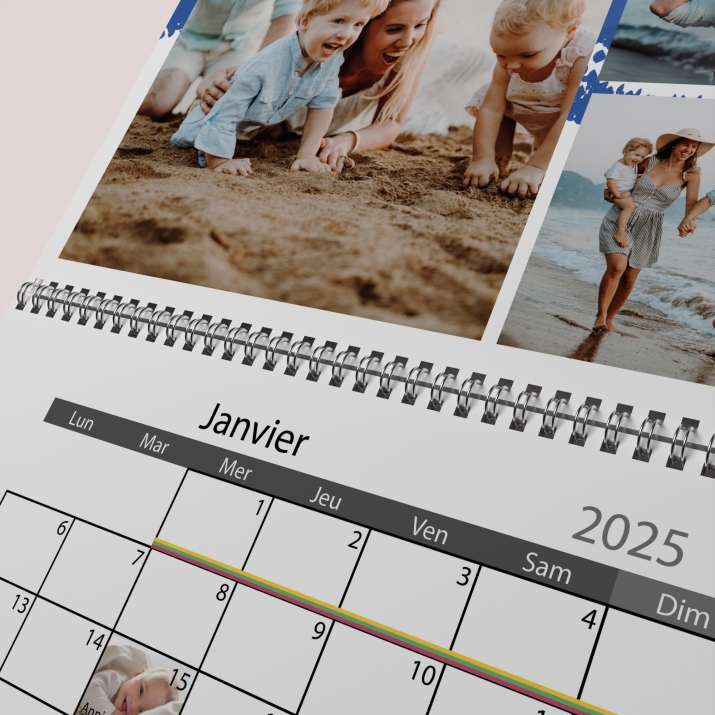 Calendrier photo mural double