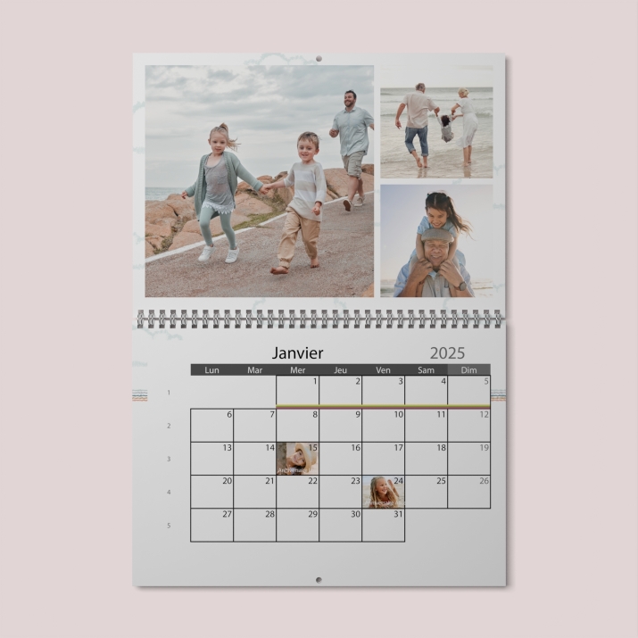 Calendrier photo mural double