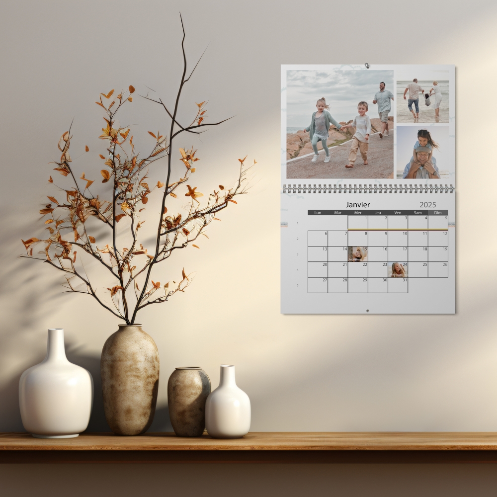 Calendrier photo mural double