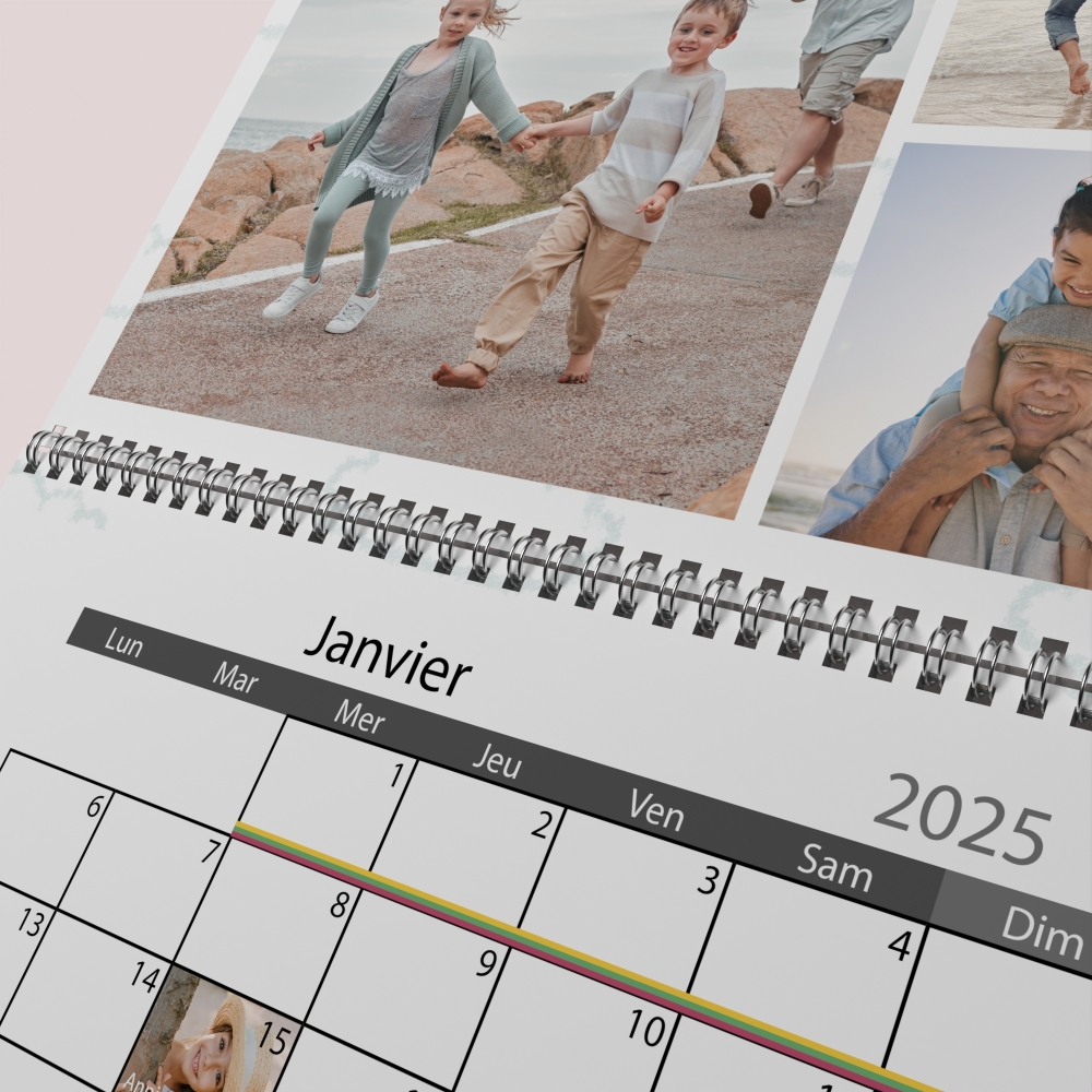 Calendrier photo mural double