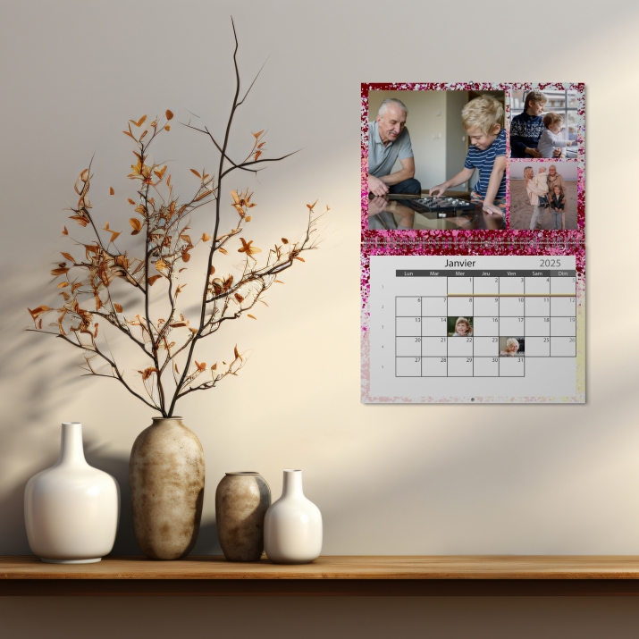 Calendrier photo mural double