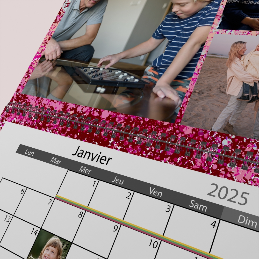 Calendrier photo mural double