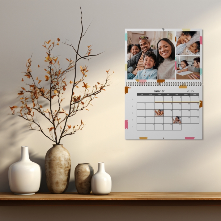 Calendrier photo mural double