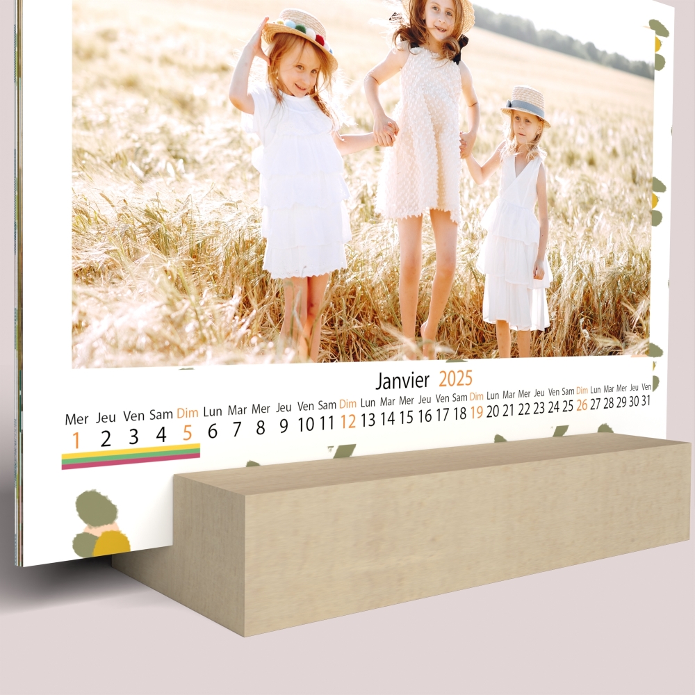 Calendrier sur bois pano