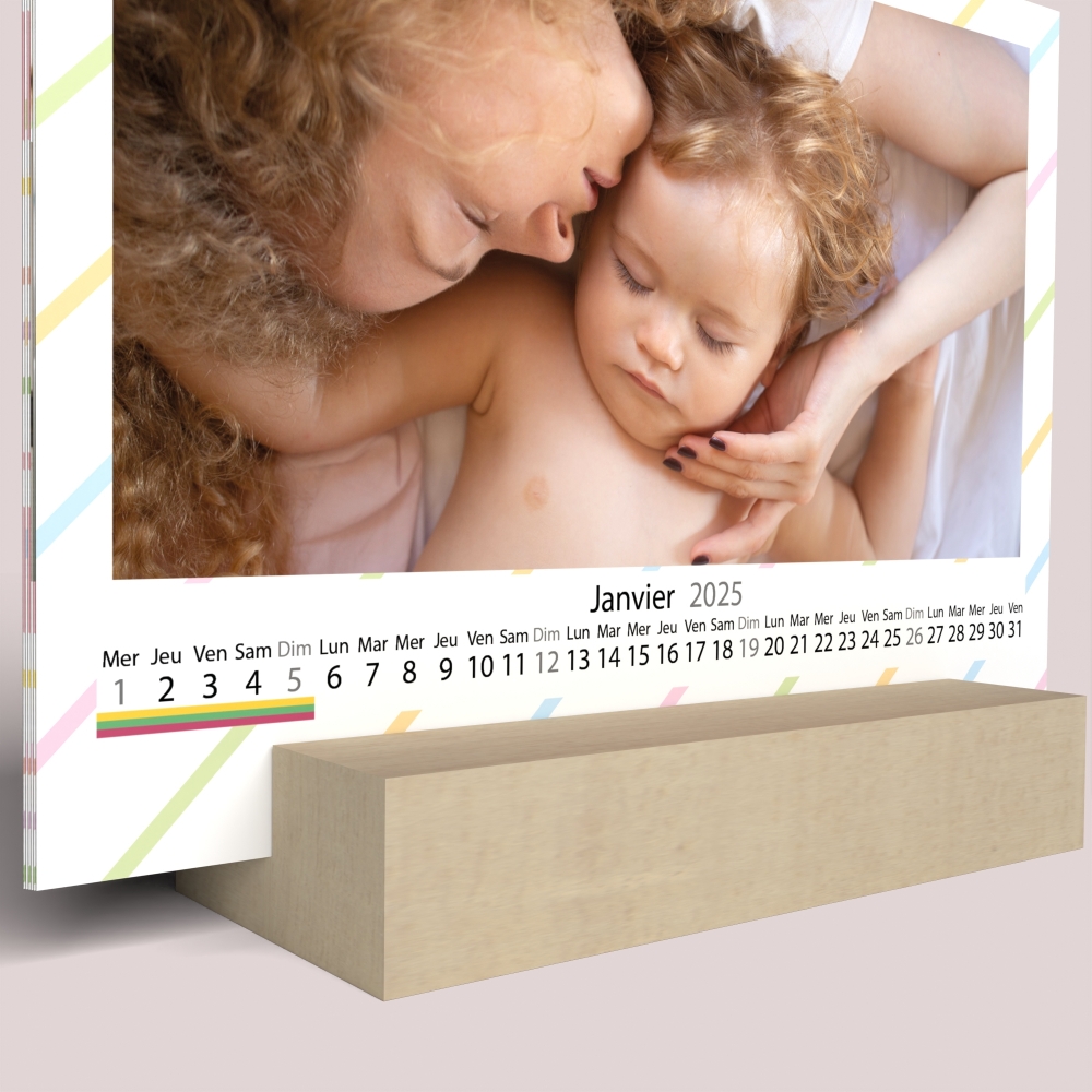 Calendrier sur bois pano