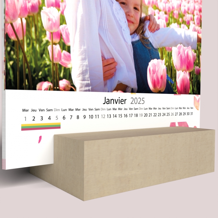 Calendrier sur bois carré