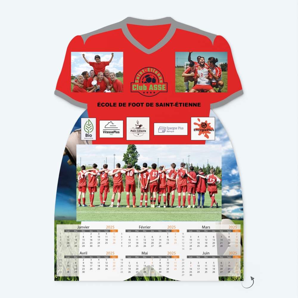 Calendrier photo Maillot de Football