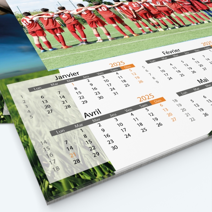 Calendrier photo Maillot de Football - Grille calendaire personnalisable