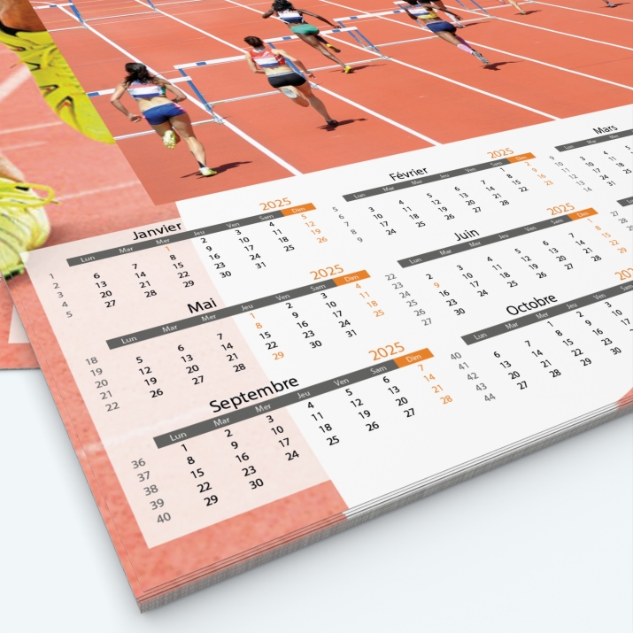 Calendrier photo Maillot de Athlétisme - Grille calendaire personnalisable