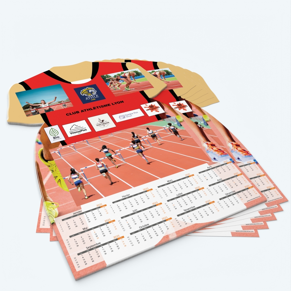 Calendrier photo Maillot de Athlétisme - Minimum de commande : 25 exemplaires