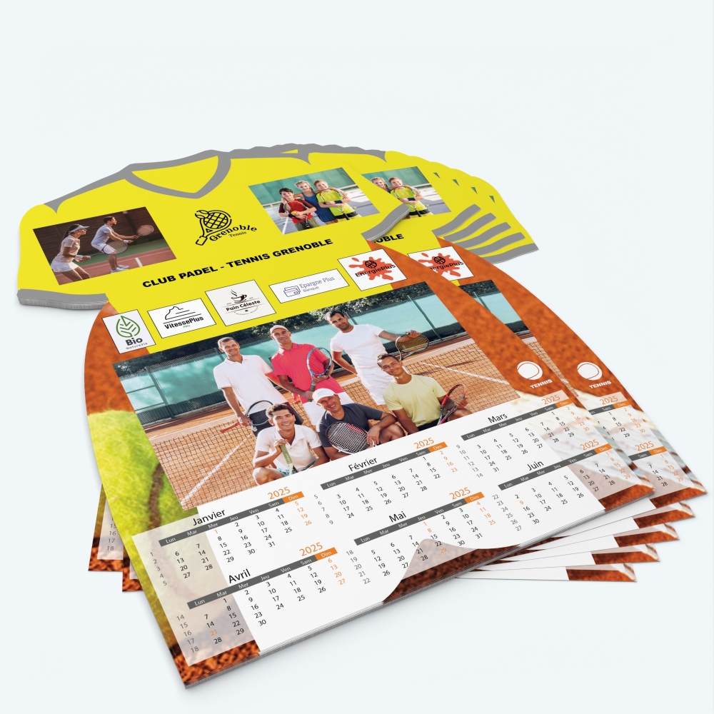 Calendrier photo Maillot de Tennis - Minimum de commande : 25 exemplaires