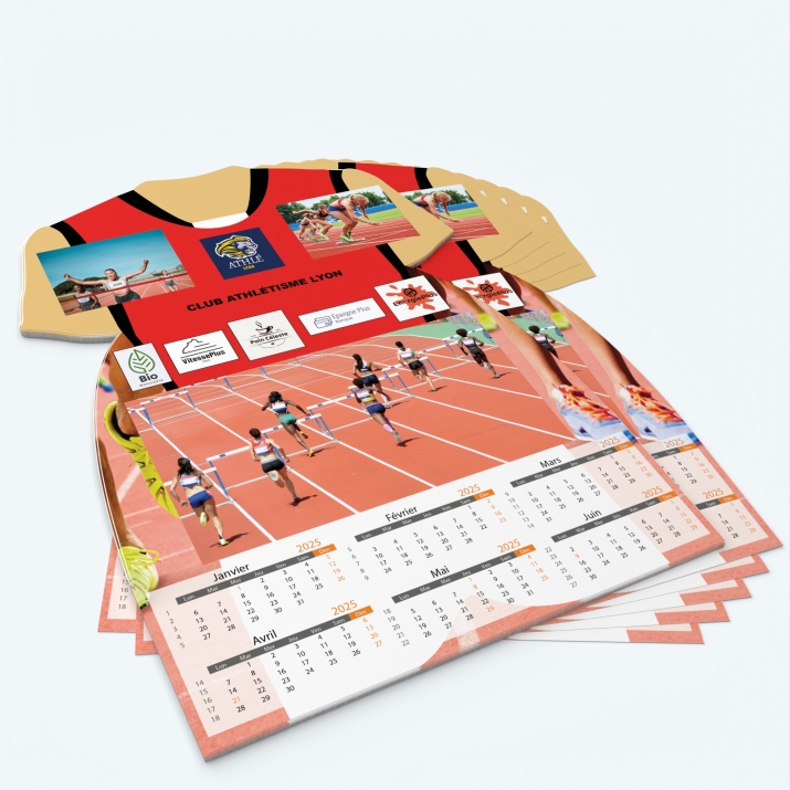 Calendrier photo Maillot de Athlétisme - Minimum de commande : 25 exemplaires