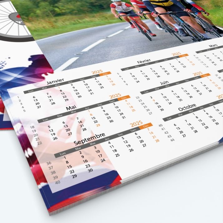 Calendrier photo Maillot de Vélo - Grille calendaire personnalisable