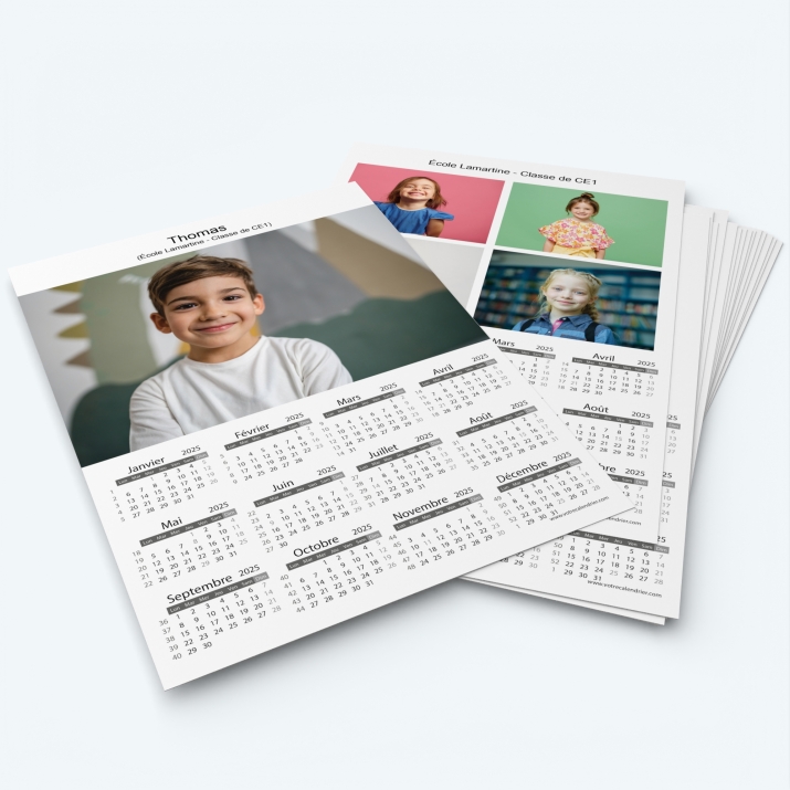 Pack multi calendriers - Une ou plusieurs photos pour chaque enfant