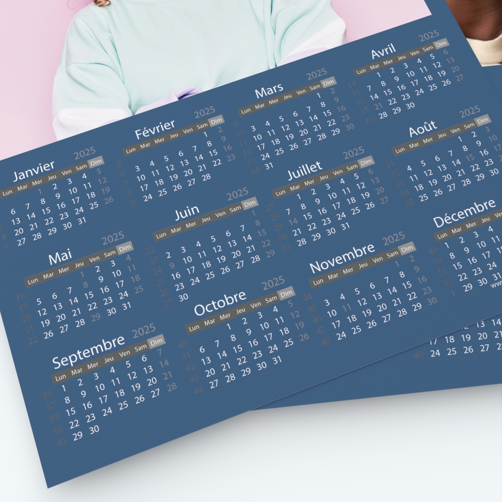 Pack multi calendriers - Grille calendaire utile et pratique